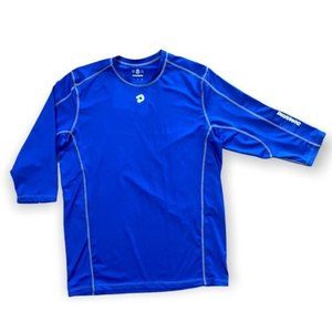 DeMarini CoMotion Mens Medium 3/4 Sleeve Baseball Shirt Royal Blue Semi Fitted